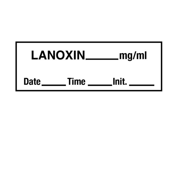 Tape, Lanoxin 1/2" x 500" White w/Black